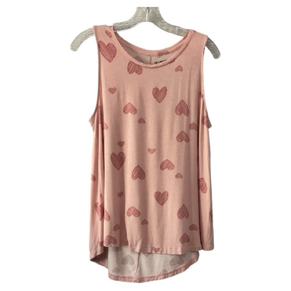Celebrate Together Tops - Blush Heart Print Tank Top